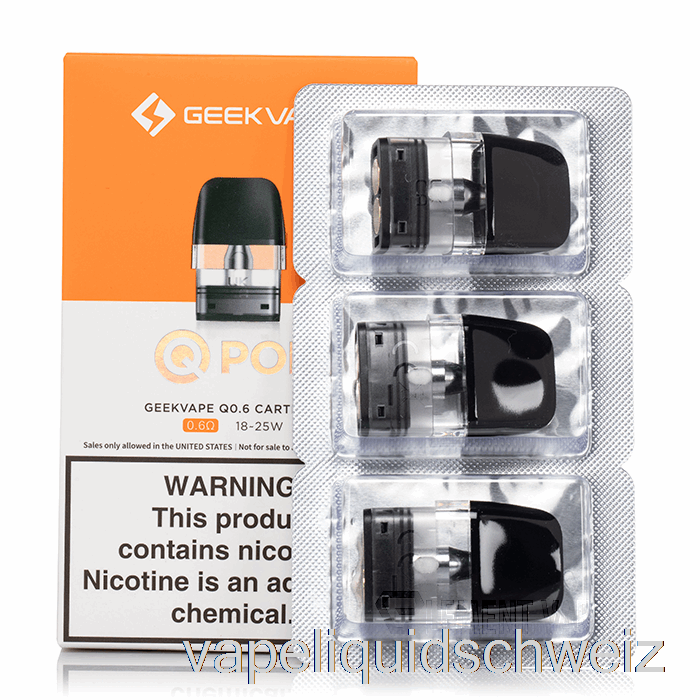 Geek Vape Q Ersatz-Pods 0,6 Ohm Pods Vape Ohne Nikotin